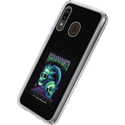 Adult Swim Rick and Morty Neon Skulls Galaxy A20 Clear Case